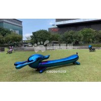 卡通狗不銹鋼動物雕塑    手工拋光不銹鋼狗雕塑臺灣案例