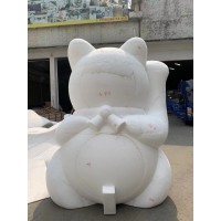 招財貓不銹鋼雕塑 大商場金屬擺件不銹鋼招財貓雕塑